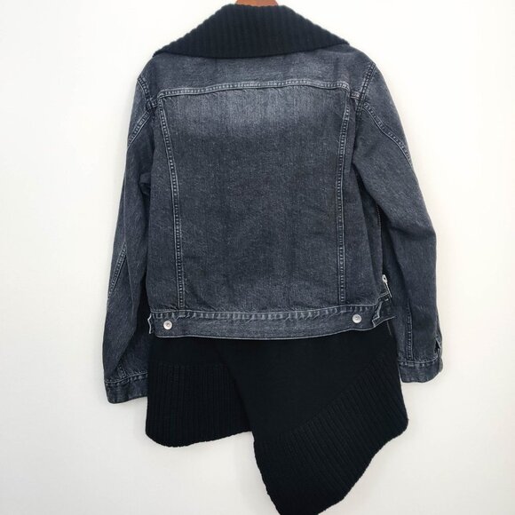 Sacai Hybrid Knitted Wool Cardigan Denim Jacket In Black 3 Large - Picture 8 of 12